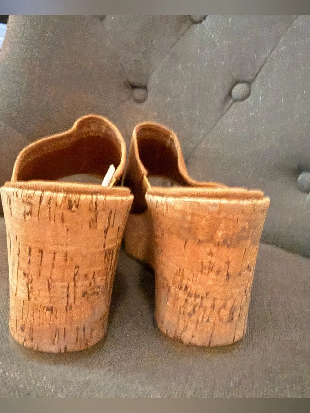 A New Day Cork Wedge Sandals- Tan, 9.5
